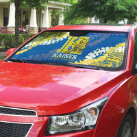 Kaiser Hawaii High School Auto Sun Shade Puakenikeni Lei Hawaiian Pattern LT14 - Polynesian Pride