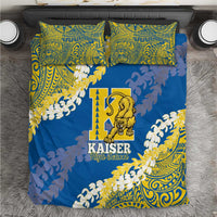 Kaiser Hawaii High School Bedding Set Puakenikeni Lei Hawaiian Pattern LT14 Blue - Polynesian Pride
