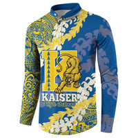 Personalized Kaiser Hawaii High School Button Sweatshirt Puakenikeni Lei Hawaiian Pattern LT14 - Polynesian Pride