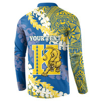 Personalized Kaiser Hawaii High School Button Sweatshirt Puakenikeni Lei Hawaiian Pattern LT14 - Polynesian Pride