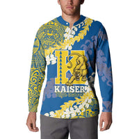 Personalized Kaiser Hawaii High School Button Sweatshirt Puakenikeni Lei Hawaiian Pattern LT14 - Polynesian Pride