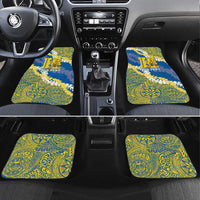 Personalized Kaiser Hawaii High School Car Mats Puakenikeni Lei Hawaiian Pattern LT14 Set 4pcs Blue - Polynesian Pride