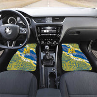 Personalized Kaiser Hawaii High School Car Mats Puakenikeni Lei Hawaiian Pattern LT14 Set 2pcs - Front Blue - Polynesian Pride