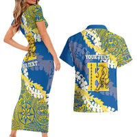 Personalized Kaiser Hawaii High School Couples Matching Short Sleeve Bodycon Dress and Hawaiian Shirt Puakenikeni Lei Hawaiian Pattern LT14 - Polynesian Pride