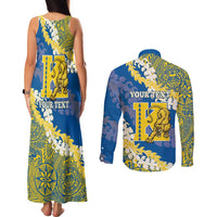 Personalized Kaiser Hawaii High School Couples Matching Tank Maxi Dress and Long Sleeve Button Shirt Puakenikeni Lei Hawaiian Pattern LT14 - Polynesian Pride