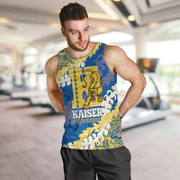 Personalized Kaiser Hawaii High School Men Tank Top Puakenikeni Lei Hawaiian Pattern LT14 Blue - Polynesian Pride
