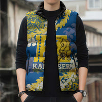Personalized Kaiser Hawaii High School Sleeveless Puffer Jacket Puakenikeni Lei Hawaiian Pattern LT14 - Polynesian Pride