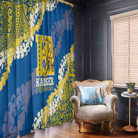 Kaiser Hawaii High School Window Curtain Puakenikeni Lei Hawaiian Pattern LT14 - Polynesian Pride