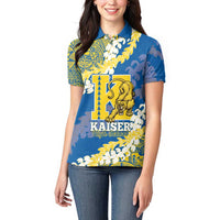 Personalized Kaiser Hawaii High School Women Polo Shirt Puakenikeni Lei Hawaiian Pattern - Polynesian Pride