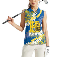 Personalized Kaiser Hawaii High School Women Sleeveless Polo Shirt Puakenikeni Lei Hawaiian Pattern - Polynesian Pride