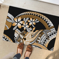 Gold Polynesian Hammerhead Shark Tattoo Rubber Doormat Royal Plumeria Gradient Vibes LT14 - Polynesian Pride