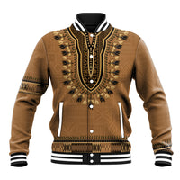 Brown African Dashiki With Fijian Tapa Pattern Baseball Jacket LT14 Unisex Brown - Polynesian Pride