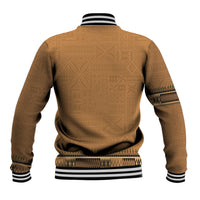Brown African Dashiki With Fijian Tapa Pattern Baseball Jacket LT14 - Polynesian Pride