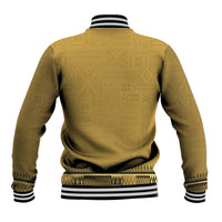 Gold African Dashiki With Fijian Tapa Pattern Baseball Jacket LT14 - Polynesian Pride