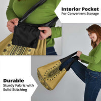 Gold African Dashiki With Fijian Tapa Pattern Grocery Bag