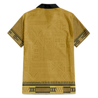 Gold African Dashiki With Fijian Tapa Pattern Hawaiian Shirt LT14 - Polynesian Pride