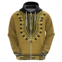 Gold African Dashiki With Fijian Tapa Pattern Hoodie
