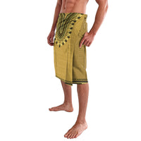 Gold African Dashiki With Fijian Tapa Pattern Lavalava