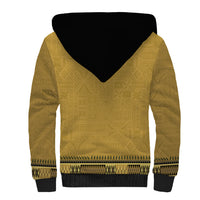 Gold African Dashiki With Fijian Tapa Pattern Sherpa Hoodie LT14 - Polynesian Pride