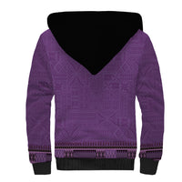 Purple African Dashiki With Fijian Tapa Pattern Sherpa Hoodie