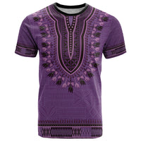 Purple African Dashiki With Fijian Tapa Pattern T Shirt