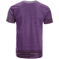 Purple African Dashiki With Fijian Tapa Pattern T Shirt