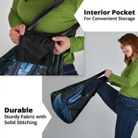 Blue African Dashiki With Aotearoa Maori Grocery Bag Paua Shell Mix Silver Fern