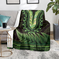 Lime Green African Dashiki With Aotearoa Maori Blanket Paua Shell Mix Silver Fern