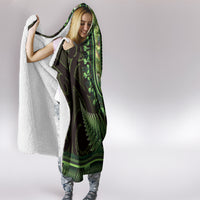 Lime Green African Dashiki With Aotearoa Maori Hooded Blanket Paua Shell Mix Silver Fern