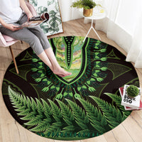 Lime Green African Dashiki With Aotearoa Maori Round Carpet Paua Shell Mix Silver Fern LT14 - Polynesian Pride