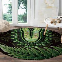 Lime Green African Dashiki With Aotearoa Maori Round Carpet Paua Shell Mix Silver Fern LT14 - Polynesian Pride