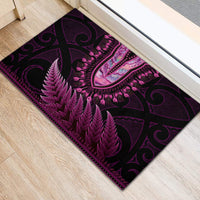Pink African Dashiki With Aotearoa Maori Rubber Doormat Paua Shell Mix Silver Fern LT14 - Polynesian Pride