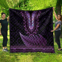 Purple African Dashiki With Aotearoa Maori Quilt Paua Shell Mix Silver Fern LT14 - Polynesian Pride