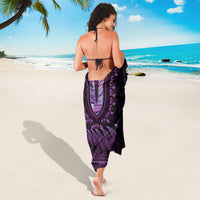 Purple African Dashiki With Aotearoa Maori Sarong Paua Shell Mix Silver Fern LT14 - Polynesian Pride