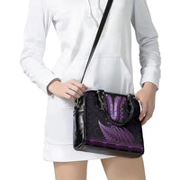Purple African Dashiki With Aotearoa Maori Shoulder Handbag Paua Shell Mix Silver Fern LT14 - Polynesian Pride