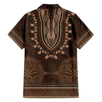 Brown African Dashiki With Tonga Ngatu Pattern Hawaiian Shirt