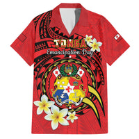 Personalised Tonga Emancipation Day Hawaiian Shirt Tongan Ngatu Pattern - Red Version LT14 Red - Polynesian Pride