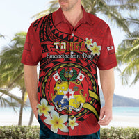 Personalised Tonga Emancipation Day Hawaiian Shirt Tongan Ngatu Pattern - Red Version LT14 - Polynesian Pride