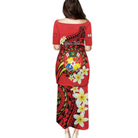 Personalised Tonga Emancipation Day Puletasi Tongan Ngatu Pattern - Red Version LT14 - Polynesian Pride