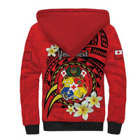 Personalised Tonga Emancipation Day Sherpa Hoodie Tongan Ngatu Pattern - Red Version LT14 - Polynesian Pride