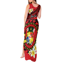 Personalised Tonga Emancipation Day Tank Maxi Dress Tongan Ngatu Pattern - Red Version LT14 - Polynesian Pride