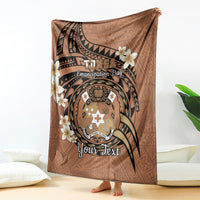 Personalised Tonga Emancipation Day Blanket Tongan Ngatu Pattern - Brown Version