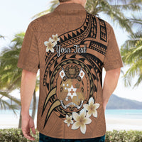 Personalised Tonga Emancipation Day Hawaiian Shirt Tongan Ngatu Pattern - Brown Version LT14 - Polynesian Pride
