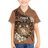 Personalised Tonga Emancipation Day Hawaiian Shirt Tongan Ngatu Pattern - Brown Version LT14 - Polynesian Pride