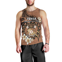 Personalised Tonga Emancipation Day Men Tank Top Tongan Ngatu Pattern - Brown Version LT14 - Polynesian Pride