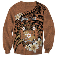 Personalised Tonga Emancipation Day Sweatshirt Tongan Ngatu Pattern - Brown Version LT14 - Polynesian Pride