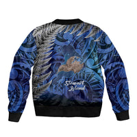New Zealand Stewart Island Bomber Jacket Rakiura Kiwi Maori Glowing Sky