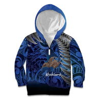 New Zealand Stewart Island Kid Hoodie Rakiura Kiwi Maori Glowing Sky