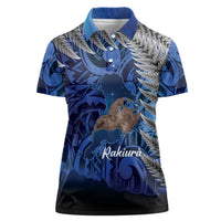 New Zealand Stewart Island Women Polo Shirt Rakiura Kiwi Maori Glowing Sky