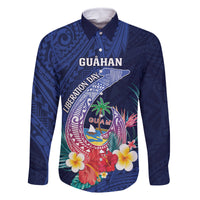 Personalised Guam Liberation Day Family Matching Tank Maxi Dress and Hawaiian Shirt Happy 80th Anniversary Fish Hook Mix Tropical Flowers